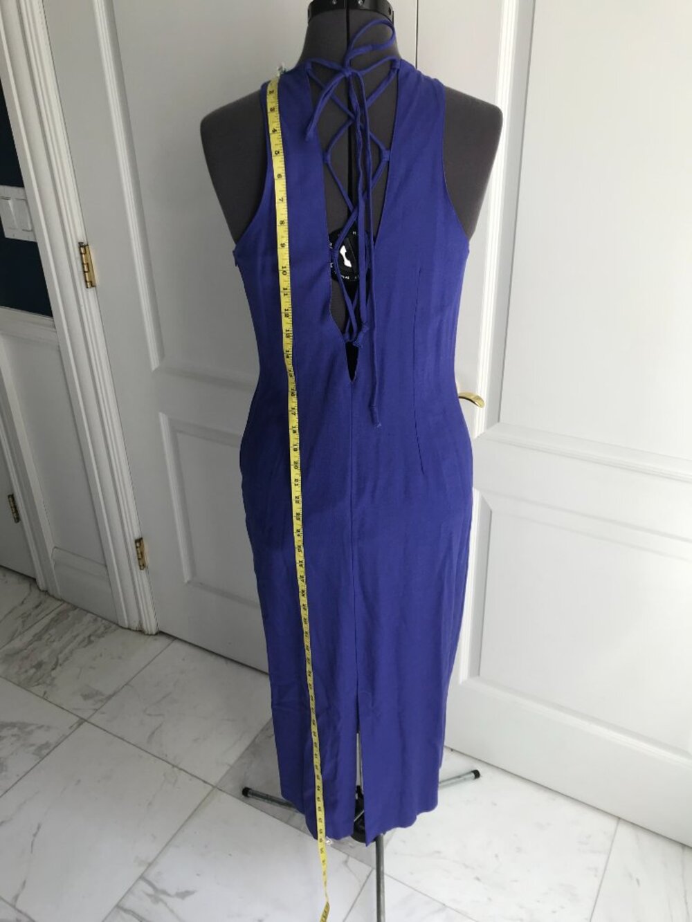 Vintage Jessica Howard Purple Midi with Lace Up Back & Side Zip, Size 8 - Picture 14 of 15